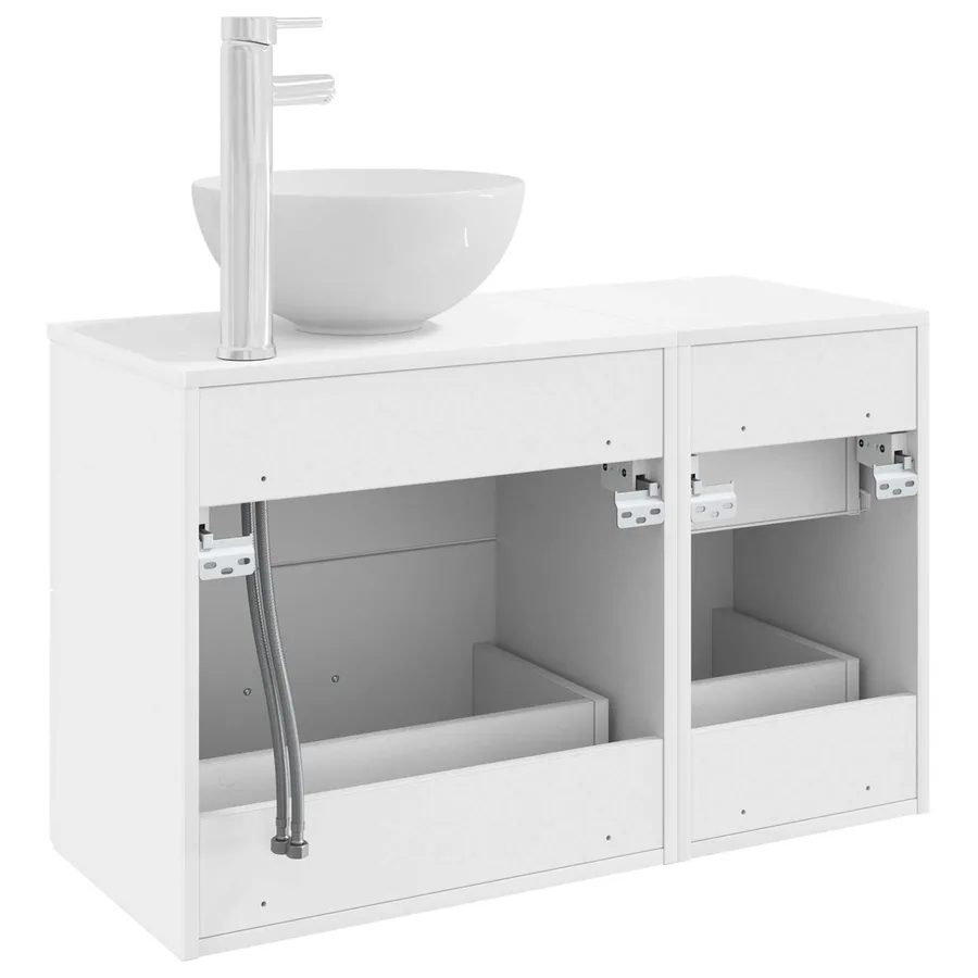Ensemble de mobilier de salle de bain 2 pcs Blanc - 5