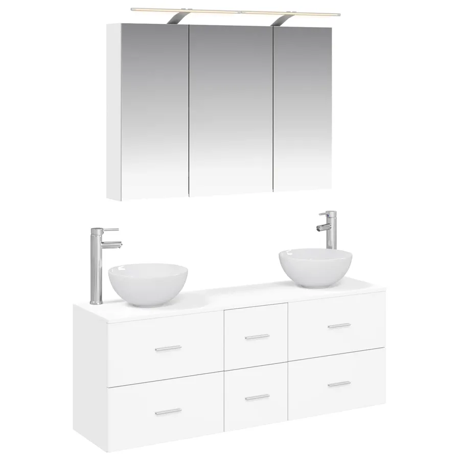 Ensemble de mobilier de salle de bain 4 pcs Blanc - 2