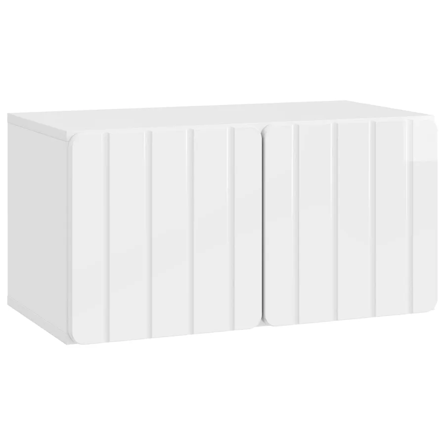 Meuble TV mural 59,5 x 31 x 30 cm Blanc brillant - 2