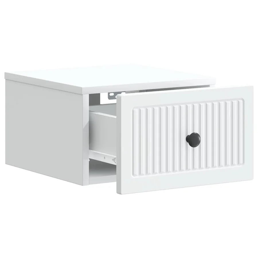 Cabinet de chevet mural avec tiroir Blanc 33 x 34,5 x 20 cm - 4