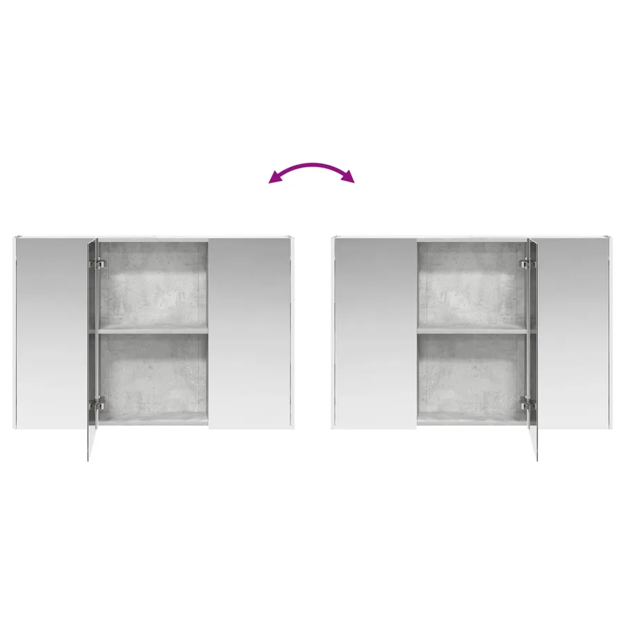 Ensemble de mobilier de salle de bain 4 pcs Gris béton - 12