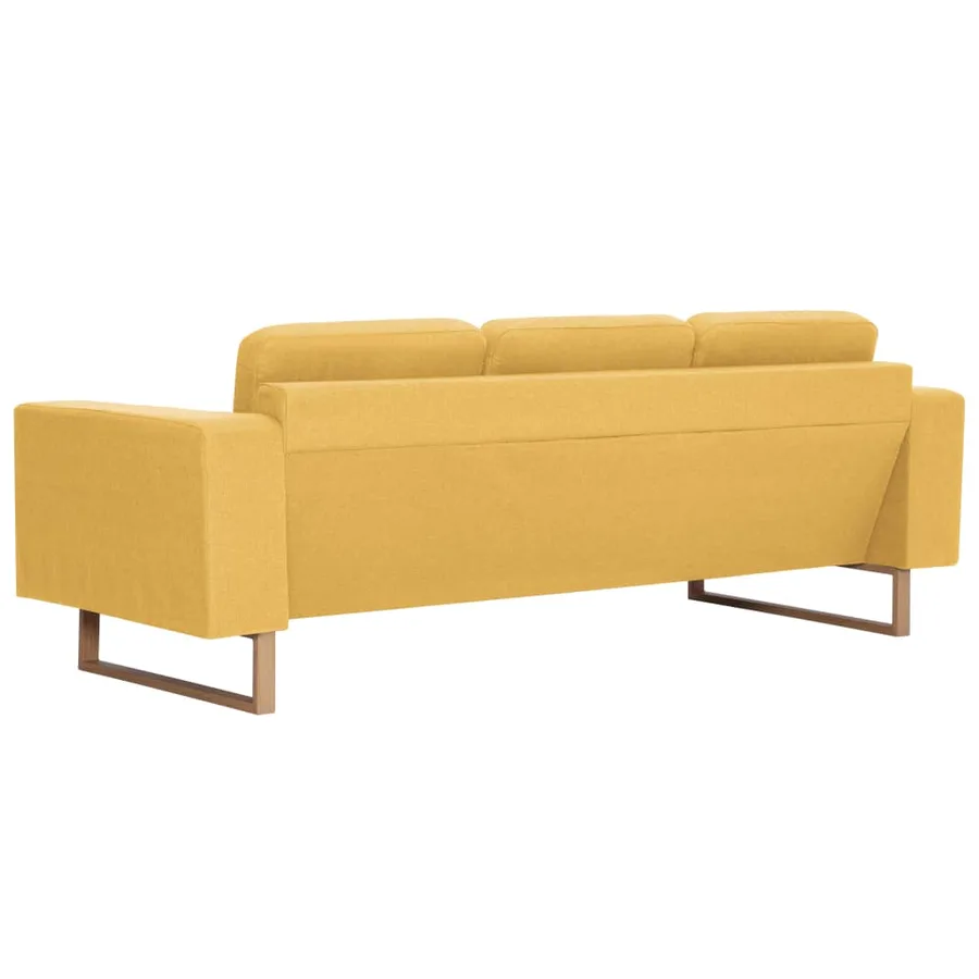 Canapé à 3 places tissu jaune - 5