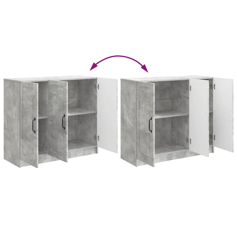 Buffet Gris béton 89 x 34,5 x 77 cm Bois d'ingénierie - 11