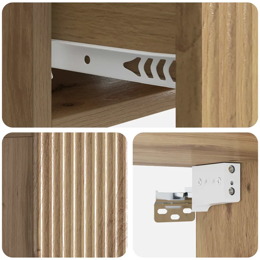 Cabinet de chevet mural 2 pc Chêne artisanal 49 x 34,5 x 20 cm - 8