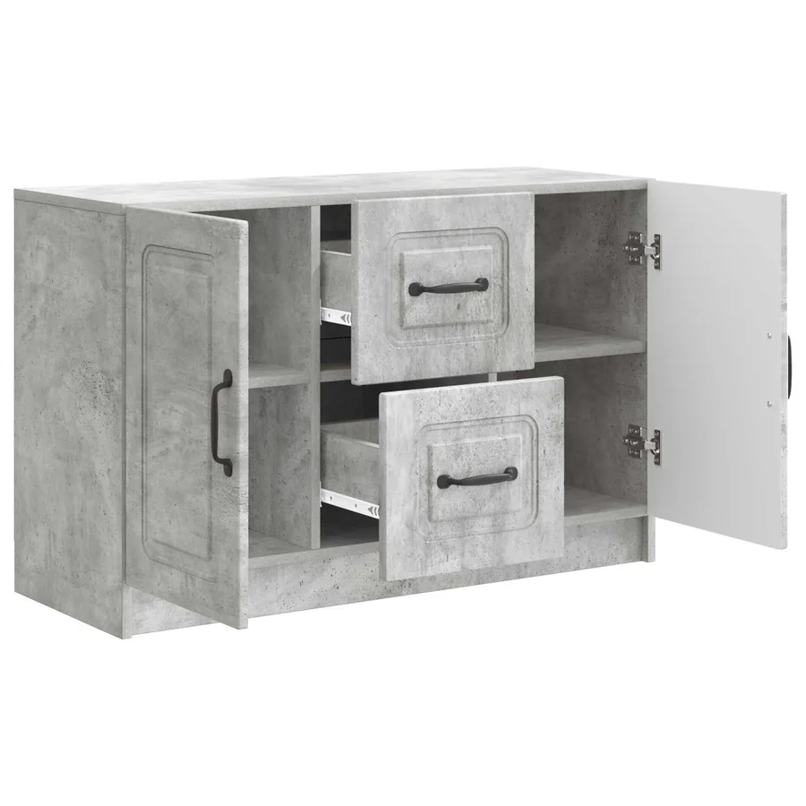 Buffet Gris béton 89 x 34,5 x 57 cm Bois d'ingénierie - 5