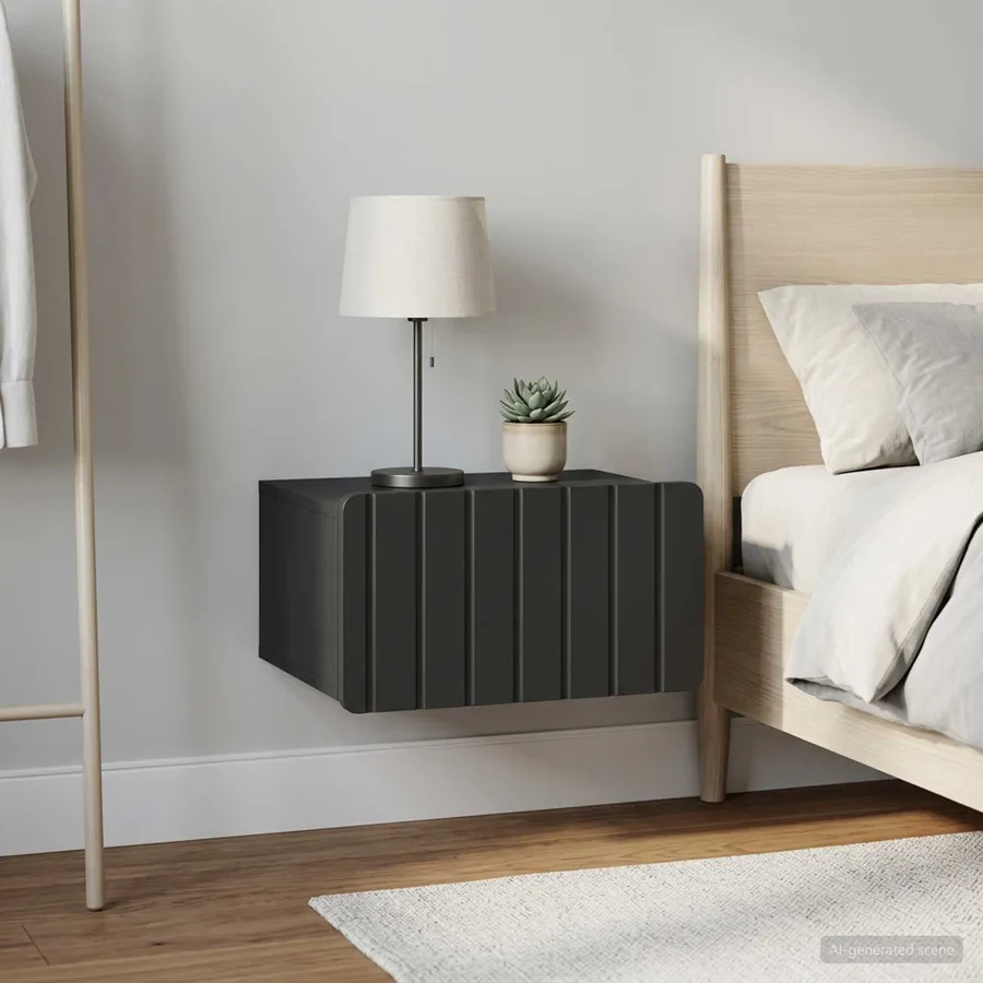 Cabinet de chevet mural 2 pcs Noir 49 x 34,5 x 24 cm - 4