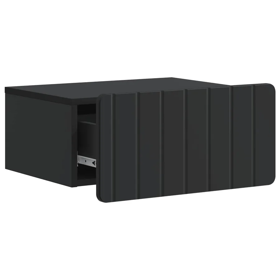 Cabinet de chevet mural 2 pcs Noir 49 x 34,5 x 24 cm - 6