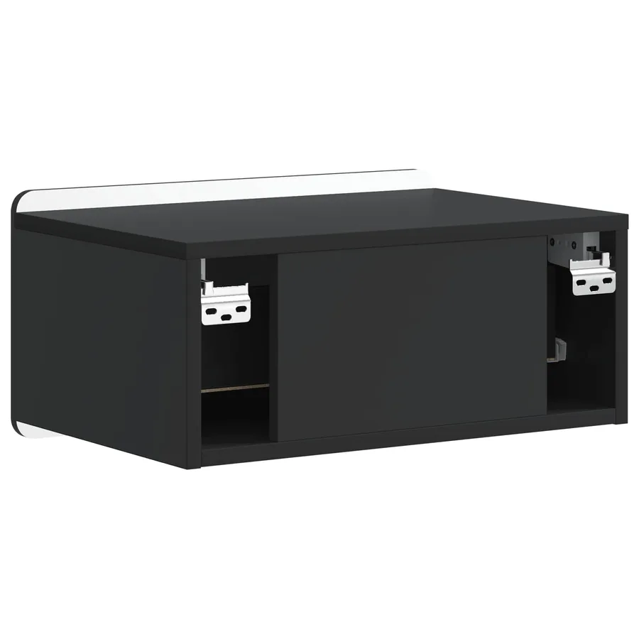 Cabinet de chevet mural 2 pcs Noir 49 x 34,5 x 24 cm - 9