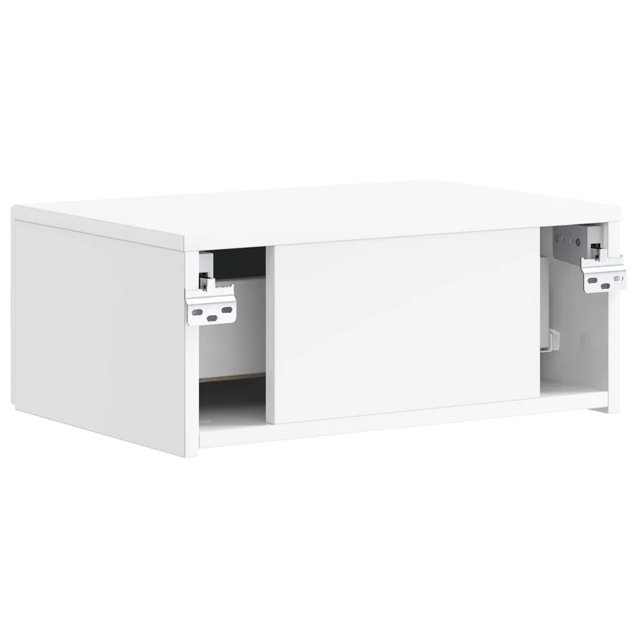 Cabinet de chevet mural Blanc brillant 49 x 34,5 x 20 cm - 7