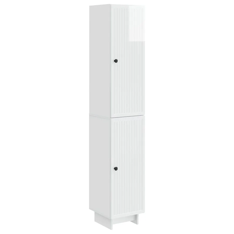 Ensemble de Meubles 2 pcs Blanc brillant 34,5 x 33 x 90 cm - 2