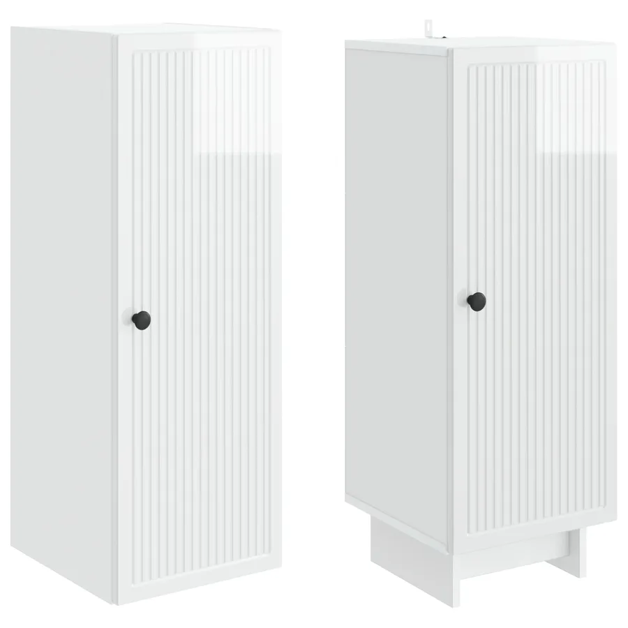 Ensemble de Meubles 2 pcs Blanc brillant 34,5 x 33 x 90 cm - 4