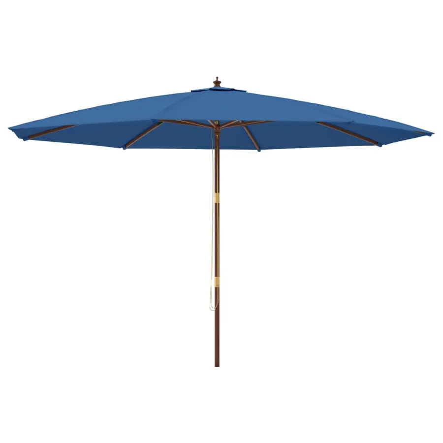 Parasol de jardin avec mât en bois bleu azuré 400x273 cm - 2