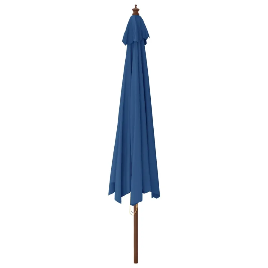 Parasol de jardin avec mât en bois bleu azuré 400x273 cm - 5