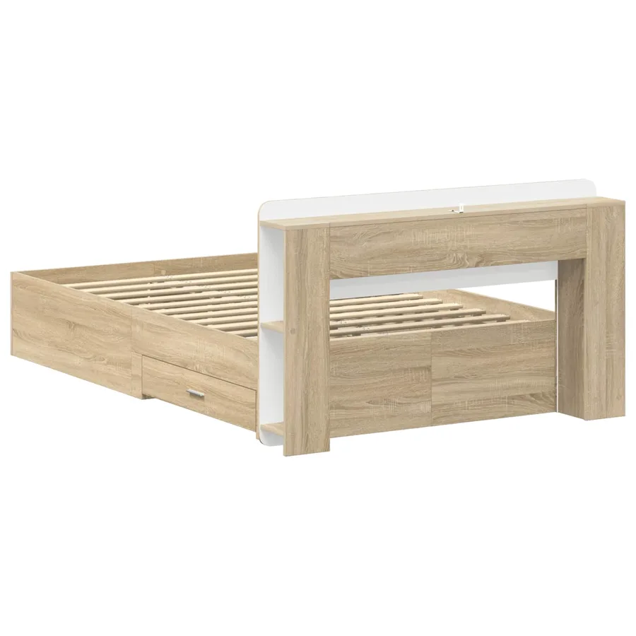 Cadre de lit avec rangement Chêne Sonoma 120 x 190 cm - 5