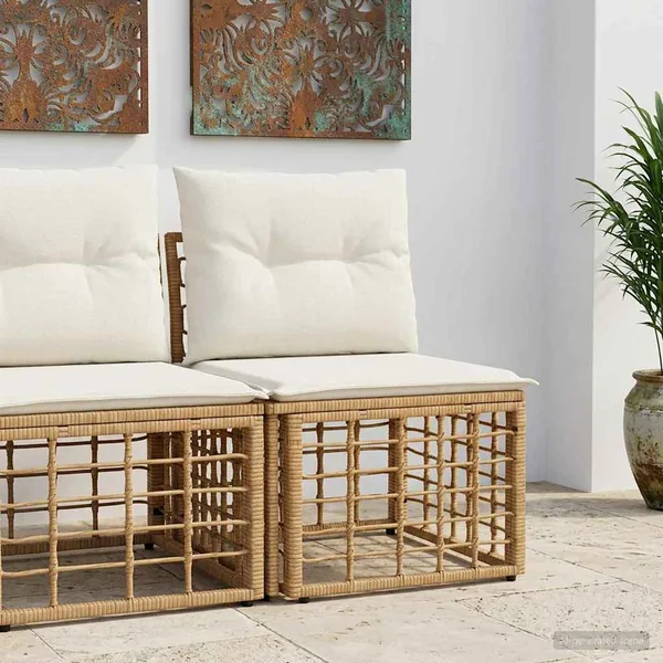 Unité de canapé sans accoudoir modulable pour extérieur Naturel