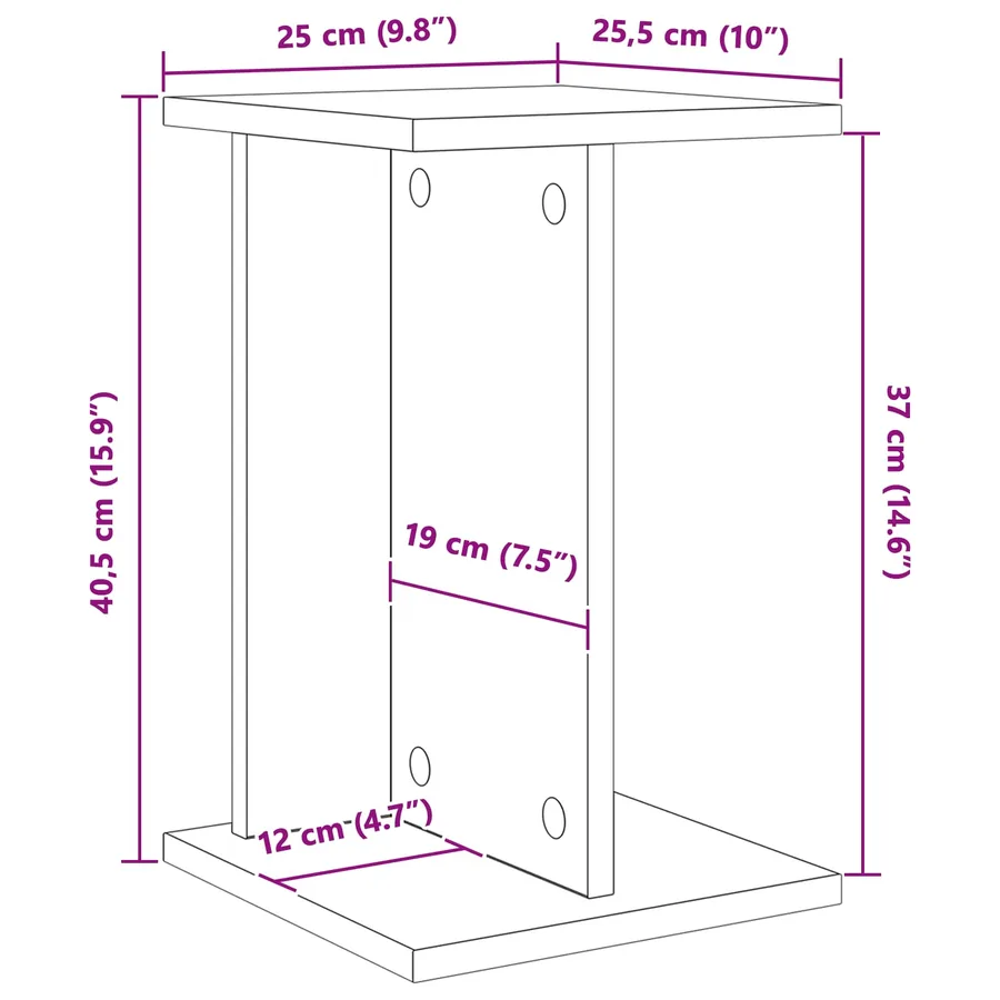 Support de Plante 2 pc Chêne Noir 25 x 25,5 x 40,5 cm - 10