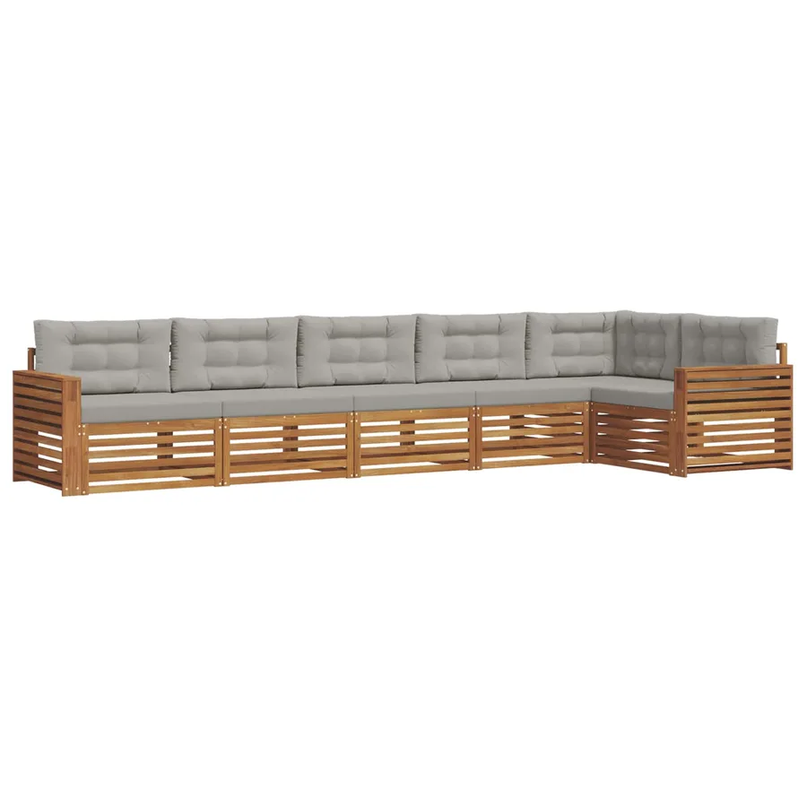 Ensemble de canapés d'extérieur 6 pcs Gris Naturel et Clair - 2