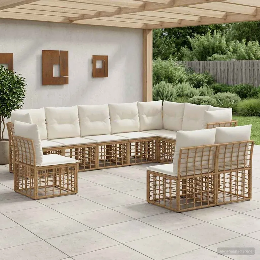 Ensemble de canapés d'extérieur Naturel Polyester