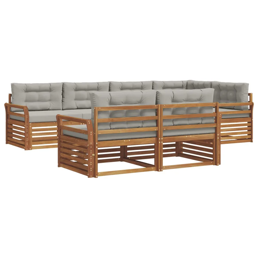 Ensemble de canapés d'extérieur 7 pcs Gris Naturel et Clair - 2