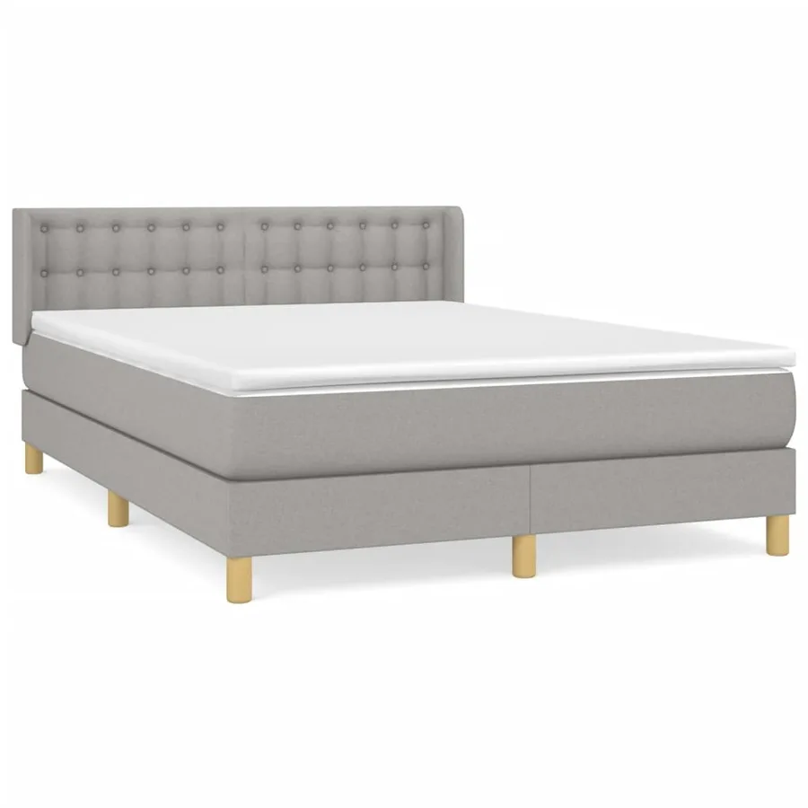 Sommier à lattes de lit avec matelas Gris clair 140x200cm Tissu - 2