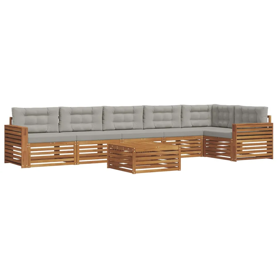 Ensemble de canapés d'extérieur 7 pcs Gris Naturel et Clair - 2