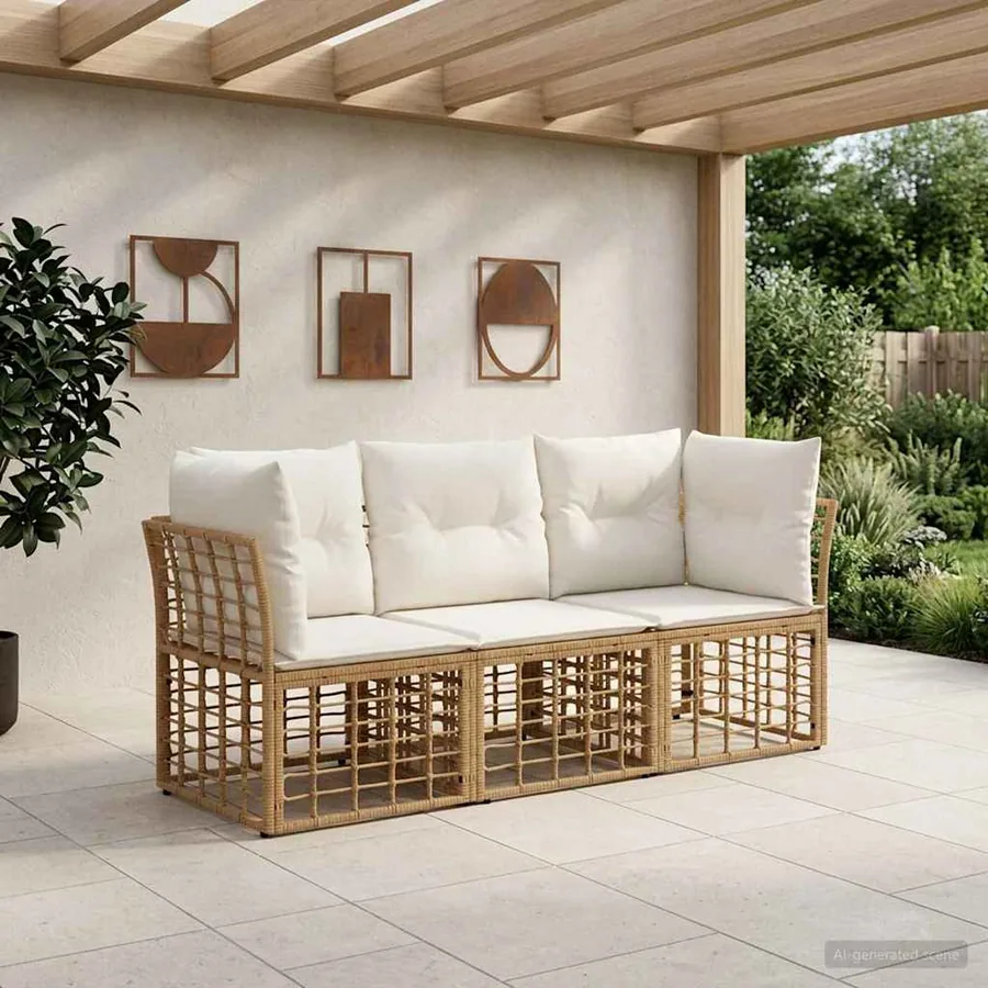 Ensemble de canapés d'extérieur Naturel Polyester