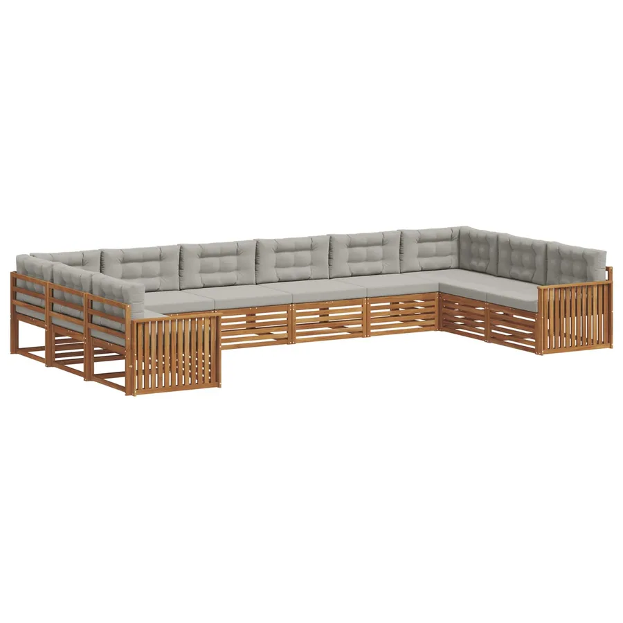 Ensembles de canapés avec coussin 7 pcs Gris Naturel et Clair - 2
