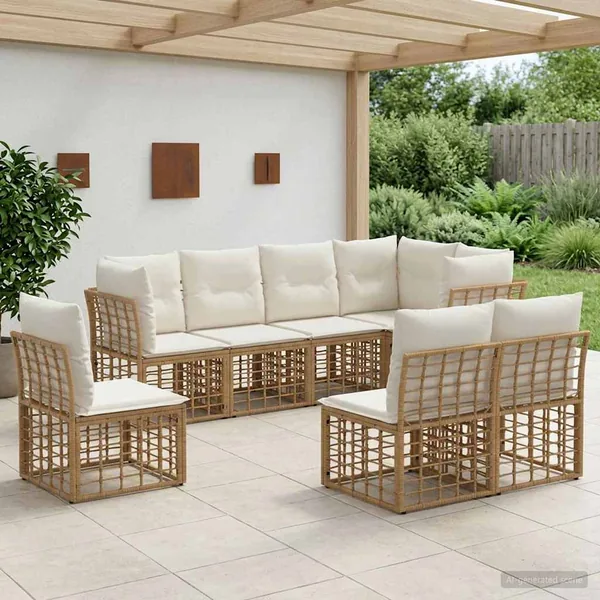 Ensemble de canapés d'extérieur Naturel Polyester