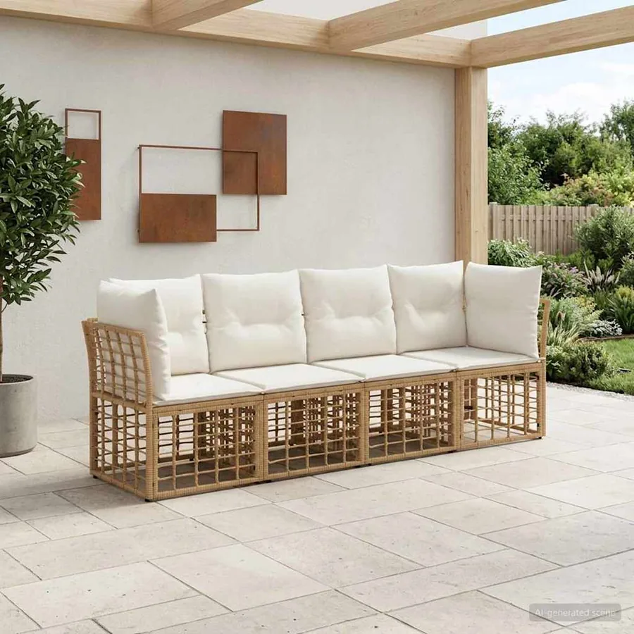 Ensemble de canapés d'extérieur Naturel Polyester