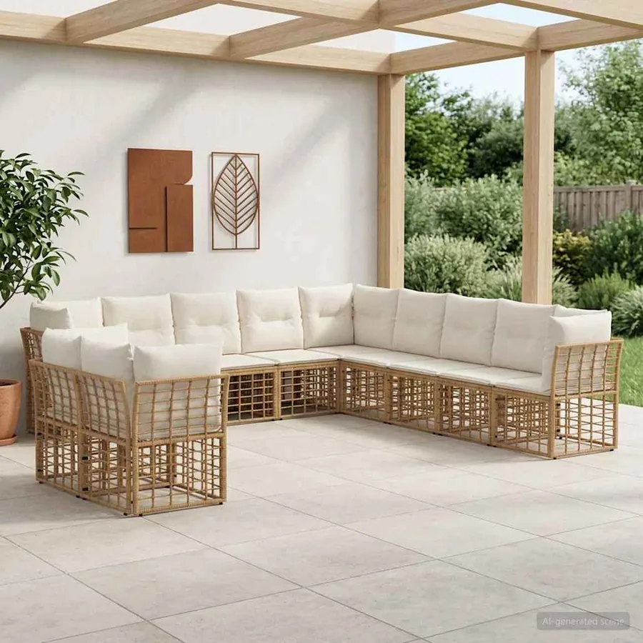 Ensemble de canapés d'extérieur Naturel Polyester