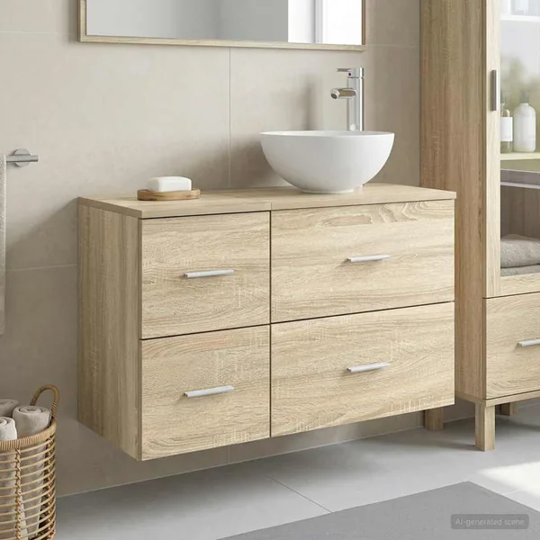 Ensemble de mobilier de salle de bain 2 pcs Chêne Sonoma