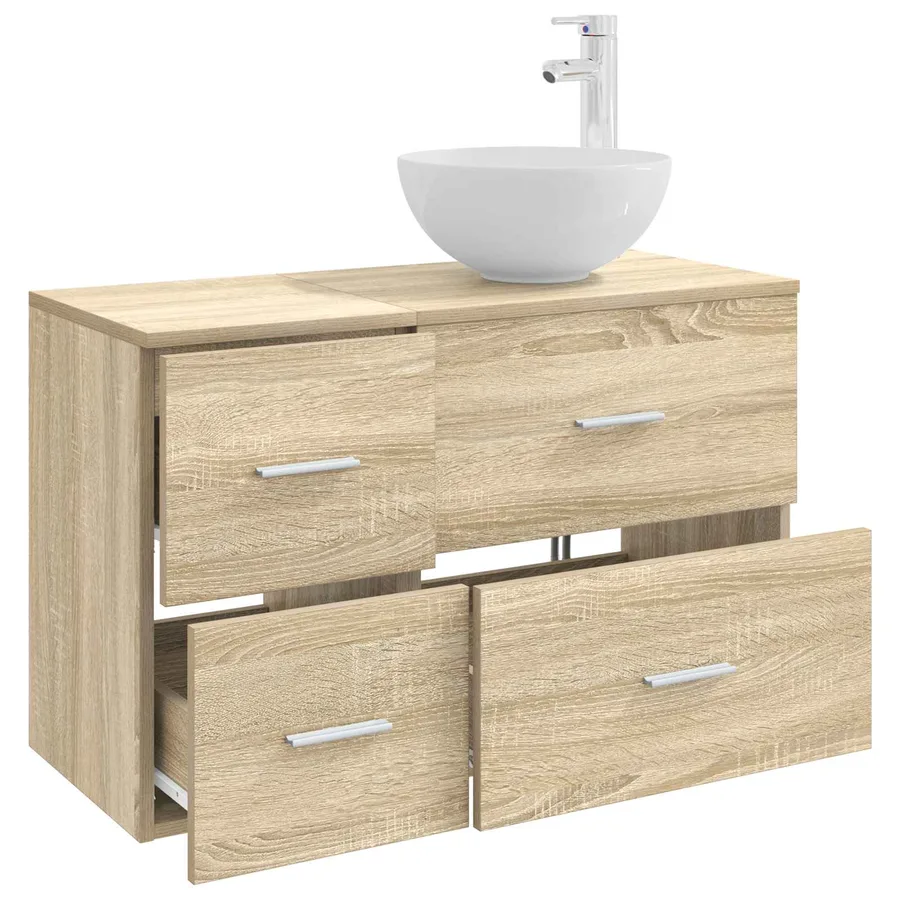 Ensemble de mobilier de salle de bain 2 pcs Chêne Sonoma - 3