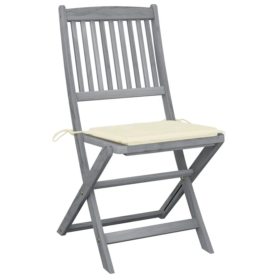 Chaises pliables d'extérieur lot de 4 et coussins Bois d'acacia - 2