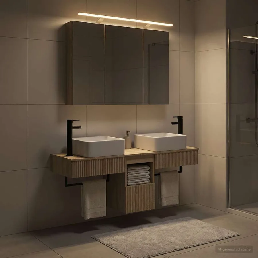 Ensemble d'armoire de salle de bain 4 pcs Chêne Sonoma - 4
