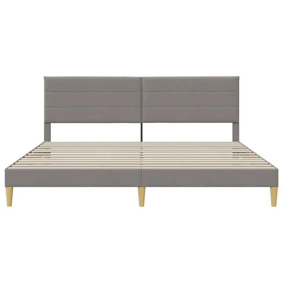 Cadre de lit avec tête de lit Taupe 180 x 200 cm Tissu - 4