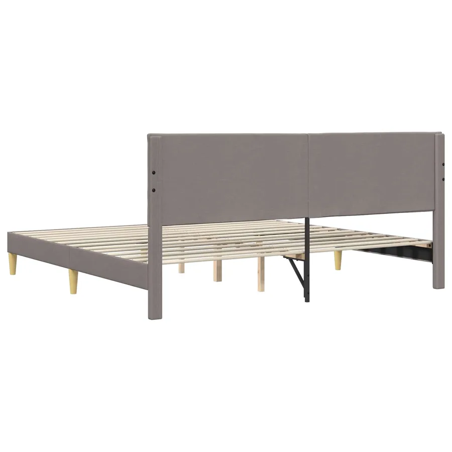 Cadre de lit avec tête de lit Taupe 180 x 200 cm Tissu - 6