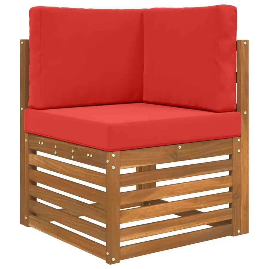 Coussin de canapé d'extérieur 3 pcs Rouge Polyester - 3