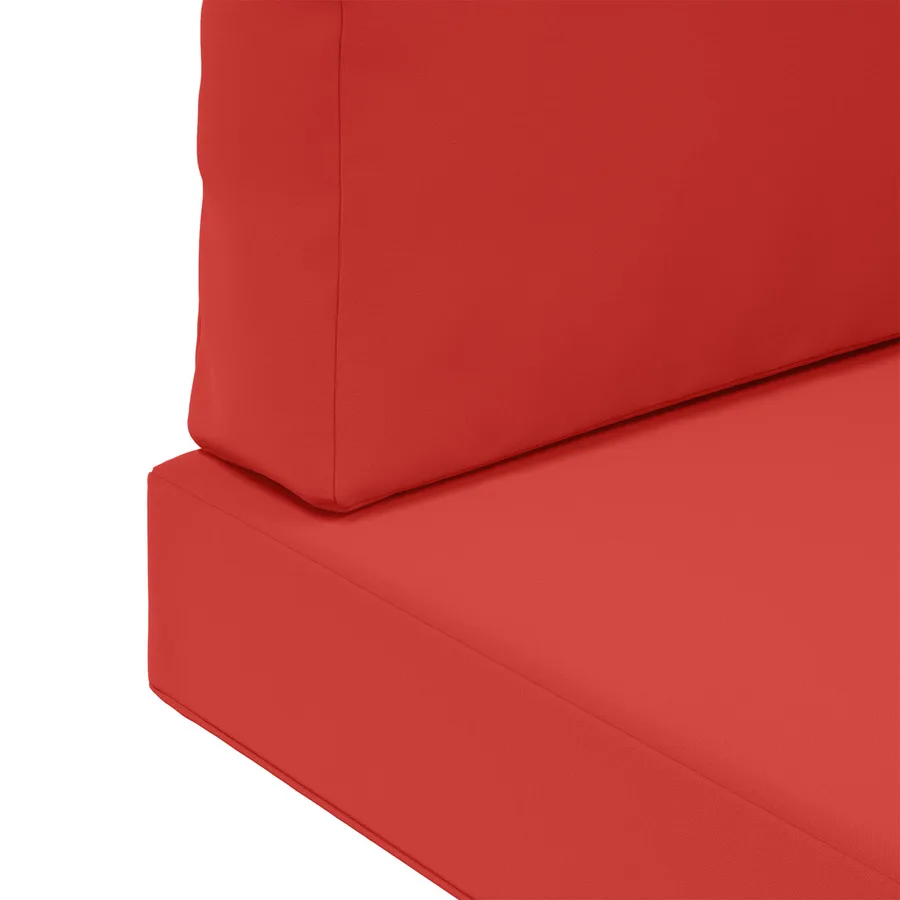 Coussin de canapé d'extérieur 3 pcs Rouge Polyester - 9