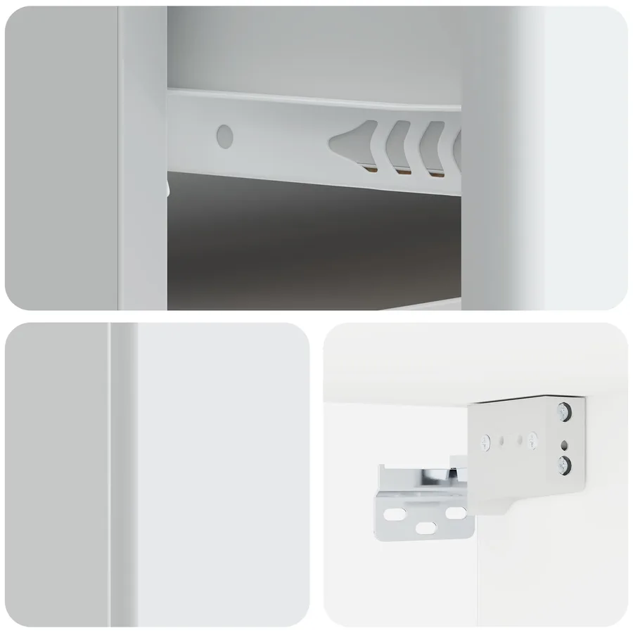 Cabinet de chevet mural 2 pcs Blanc 34,5 x 33 x 20 cm - 10
