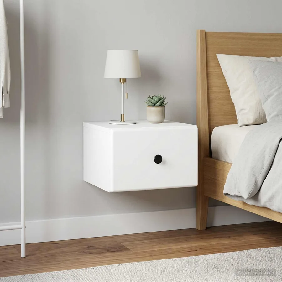 Cabinet de chevet mural 2 pcs Blanc 34,5 x 33 x 20 cm - 4