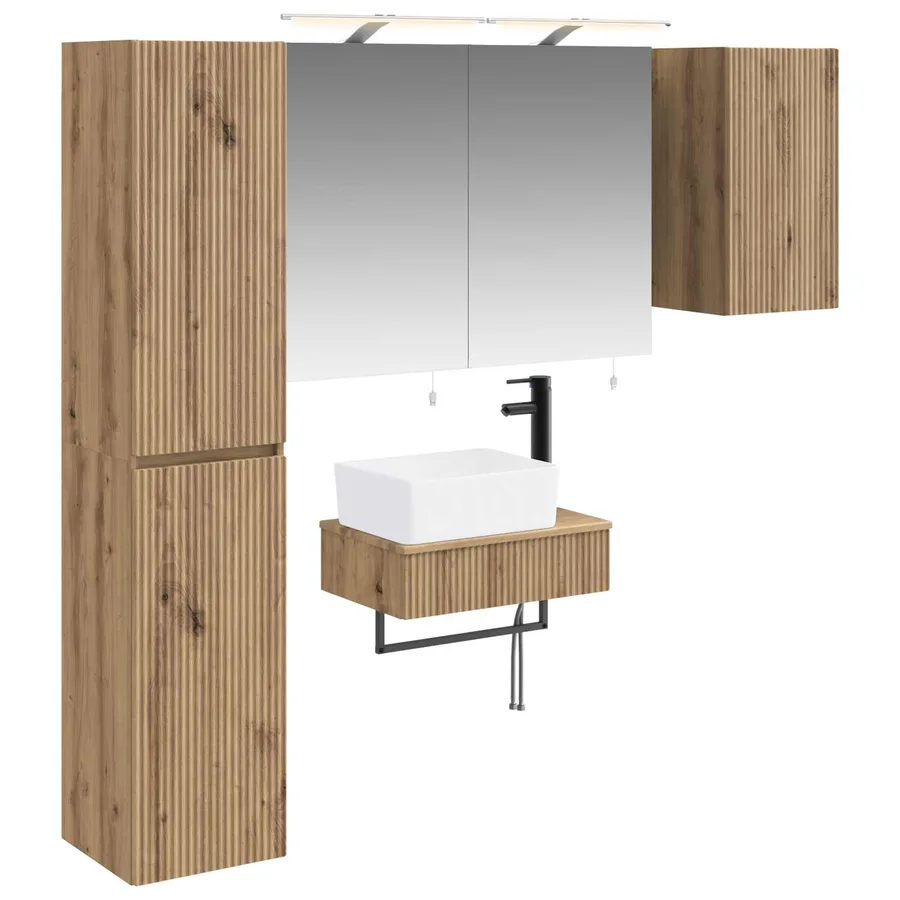 Ensemble de mobilier de salle de bain 5 pc Chêne artisanal - 2