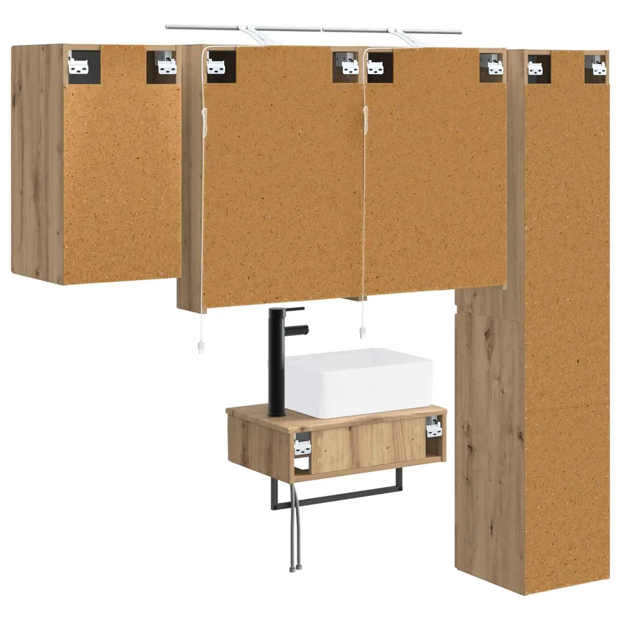 Ensemble de mobilier de salle de bain 5 pc Chêne artisanal - 9