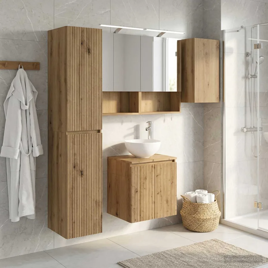 Ensemble d'armoire de salle de bain 5 pc Chêne artisanal