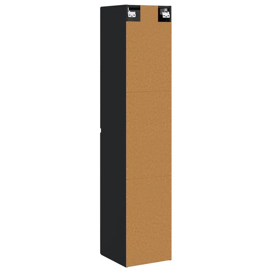 Cabinet de Salle de Bain Mural Noir 33 x 34,5 x 160 cm - 5