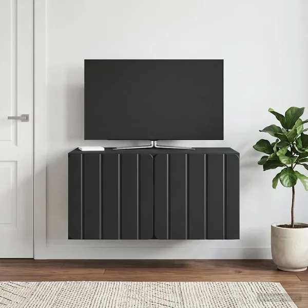 Meuble TV mural 59,5 x 41 x 30 cm Noir Bois d'ingénierie