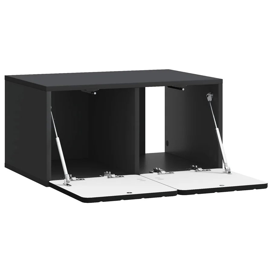 Meuble TV mural 59,5 x 41 x 30 cm Noir Bois d'ingénierie - 5