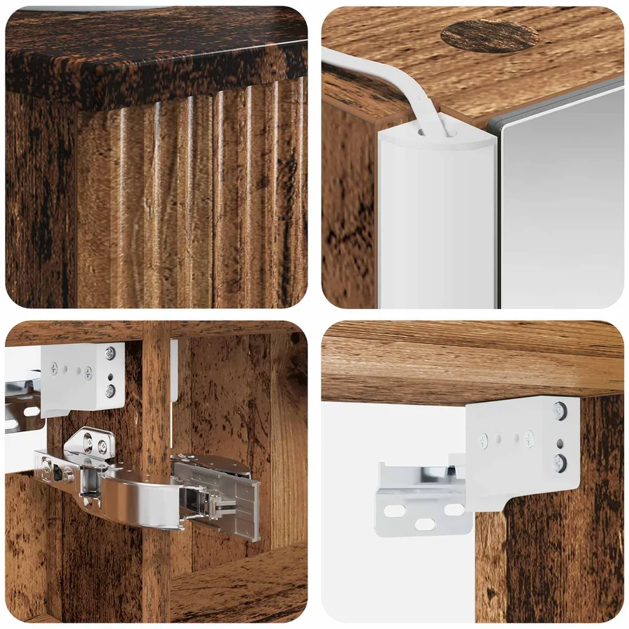 Ensemble de mobilier de salle de bain 5 pcs Bois ancien - 8