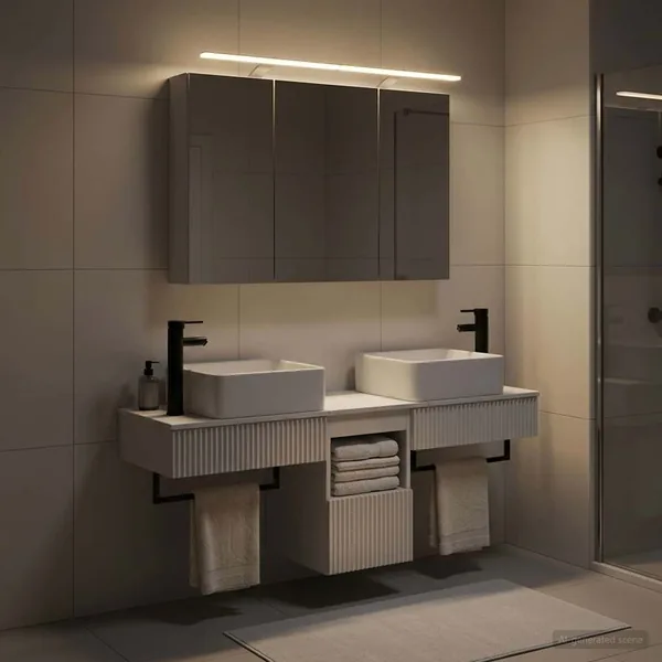Ensemble d'armoire de salle de bain 4 pcs Blanc
