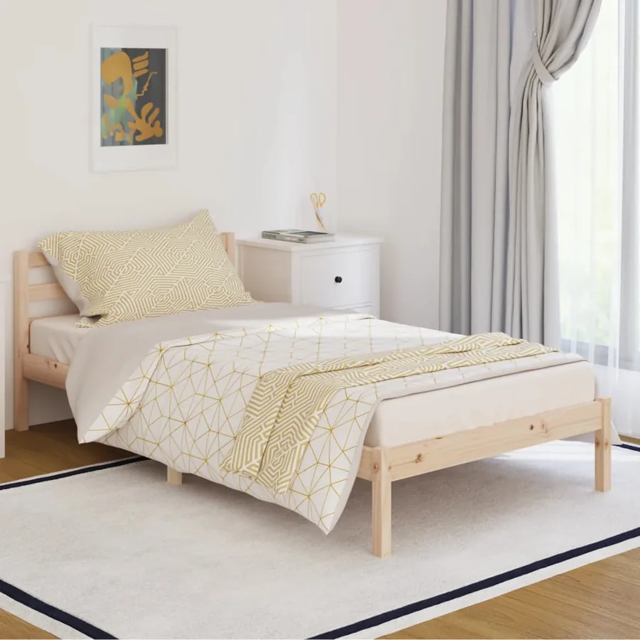 Cadre de lit sans matelas bois massif de pin 100x200 cm
