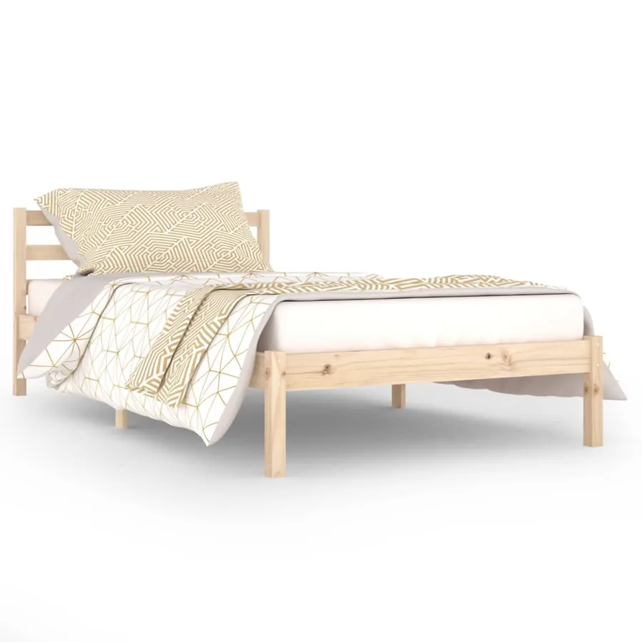 Cadre de lit sans matelas bois massif de pin 100x200 cm - 2